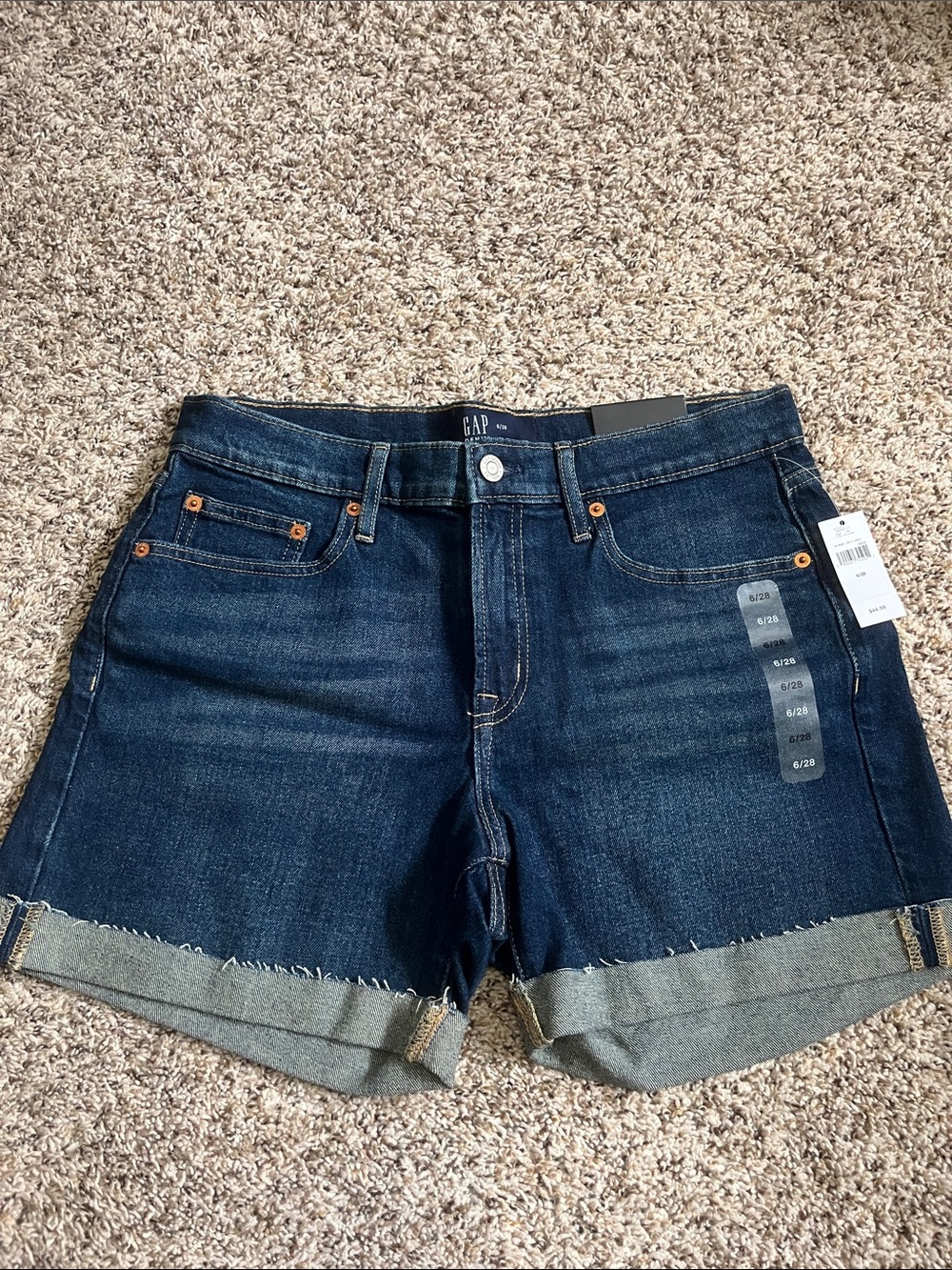 GAP Dark Blue Rolled Cuff Denim Shorts